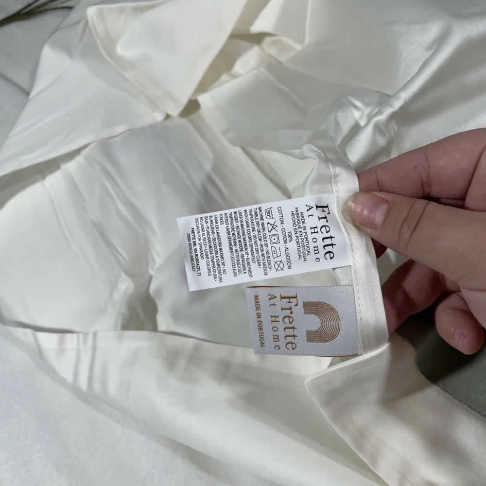 NIB [ 1 Euro ] Pillow Sham for Frette At Home Brenta in Ivory‎ / Sage Green